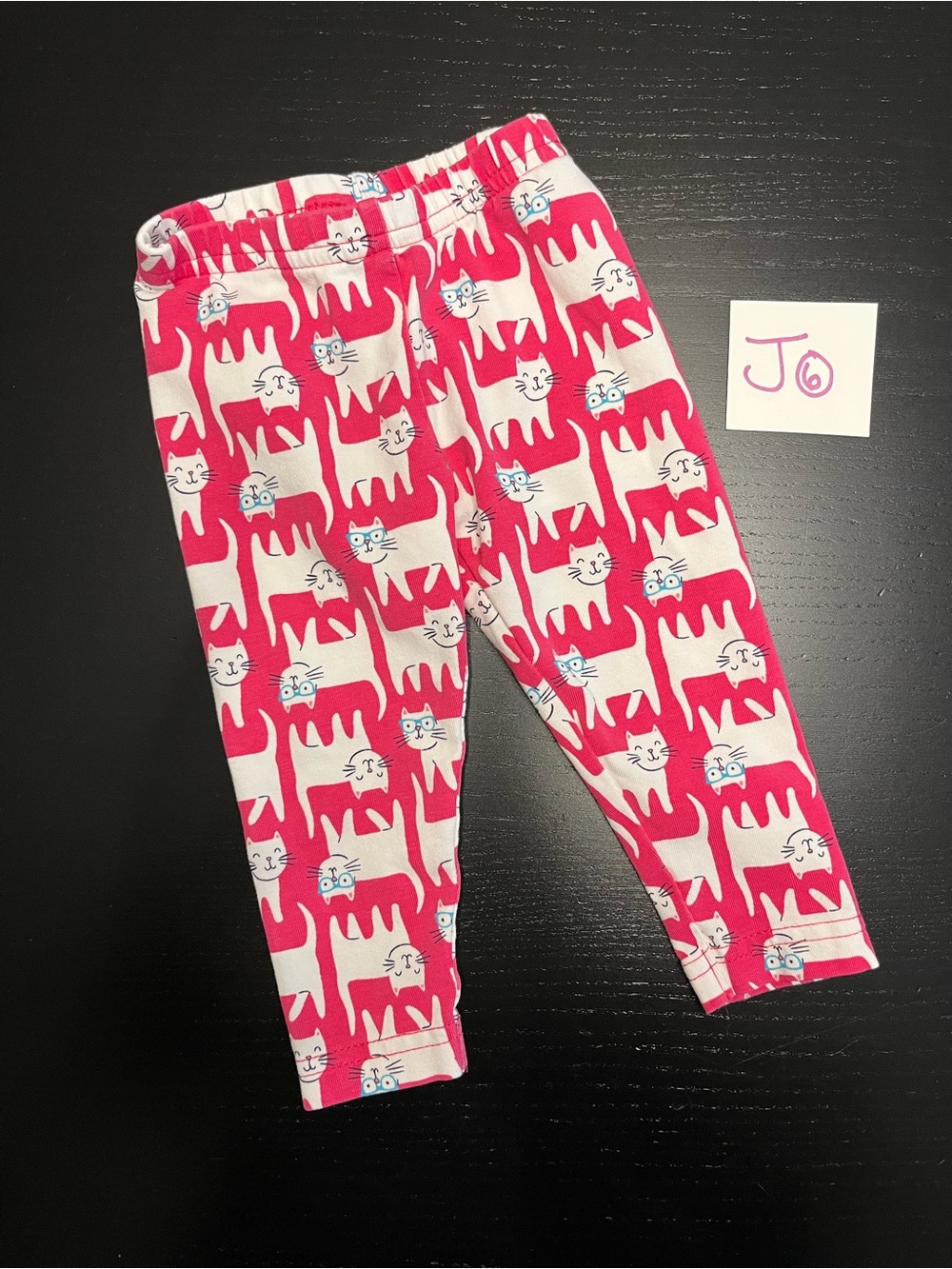 ⭐️5/$10.00⭐️ Carter's 6m Pink and White Cat Print Leggings